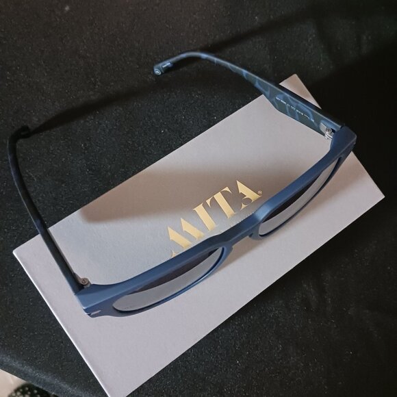 Mita Sustainable Eyewear‎ Key West 55mm Square Sunglasses Black/Blue Mirrored - Picture 5 of 11